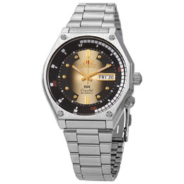 Orient RA-AA0B01G Men's Automatic Watch - Elegant Chronograph with Champagne Dial and Stainless Steel Bracelet