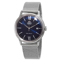 Orient Automatic Blue Dial Stainless Steel Mesh Mens Watch ra-ac0019l10b