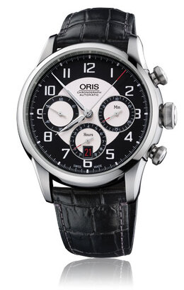 Oris Raid Black and silver Dial Automatic Black Leather Mens Watch 01 676 7603 4094-SET oris 01 676 7603 4094set