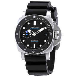 Panerai Submersible Black Dial Black Rubber Mens Watch pam00683