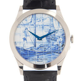 Patek Philippe Rare Handcrafts Automatic Blue Dial Watch 5089g-062