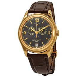 Patek Philippe Complications Moon Phase Grey Dial 18kt Yellow Gold Mens Watch 5146j-010