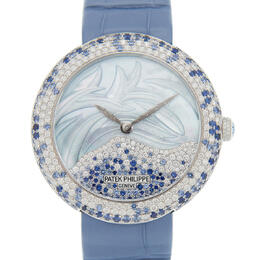 Patek Philippe Calatrava Automatic Mother of Pearl and Blue Sapphire Ladies Watch 4899-901g-001