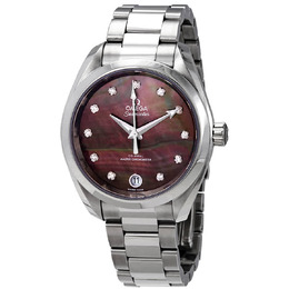 Omega Seamaster Aqua Terra Automatic Chronometer Diamond Ladies Watch 220.10.34.20.57.001