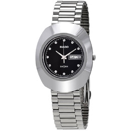 Rado Diastar Black Dial Stainless Steel Mens Watch r12391153