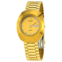 Rado Diastar Quartz Diamond Gold Dial Mens Watch r12393633