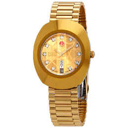 Rado The Original Automatic Gold Dial Yellow Gold PVD Mens Watch r12413503
