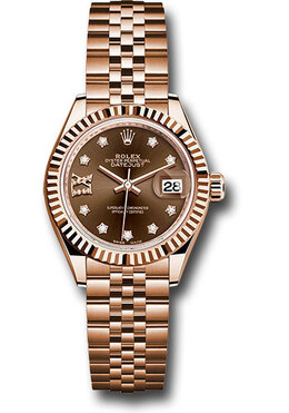 Rolex Lady Datejust Chocolate Diamond Dial 18K Everose Gold Watch 279175chrdj