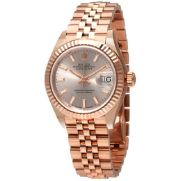 Rolex Lady Datejust 28 Sundust Dial 18K Pink Gold Jubilee Bracelet Automatic Watch 279175snsj