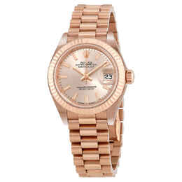 Rolex Lady-Datejust 28 Sundust Dial 18K Everose Gold President Automatic Ladies Watch 279175snsp