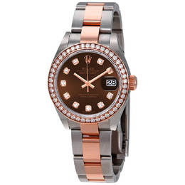 Rolex Lady Datejust Chocolate Diamond Dial Ladies Steel and 18ct Everose Gold Watch 279381chdo