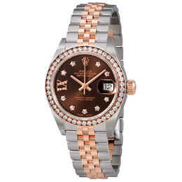 Rolex Lady Datejust Chocolate Brown Diamond Dial Automatic Watch 279381chrdj
