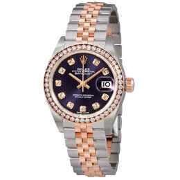 Rolex Lady Datejust Aubergine Dial Diamond Automatic Watch 279381obdj