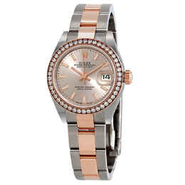 Rolex Datejust Automatic Ladies Steel and 18K Everose Gold Oyster Watch 279381rbr