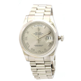 Rolex Day-Date Grey Dial Platinum President Automatic Mens Watch 118206gyrp