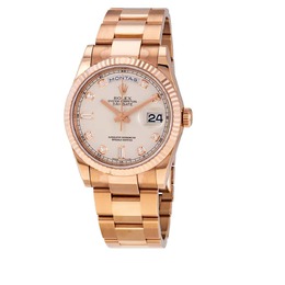 Rolex Day-Date Ivory Diamond Dial Automatic Midsize 18kt Everose Gold President Watch 118235IVDP 118235ivdo
