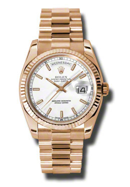 Rolex Day-Date White Dial 18K Everose Gold President Automatic Mens Watch 118235wsp