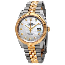 Rolex Datejust 41 White Mother of Pearl Dial Automatic Mens Steel and 18K Yellow Gold Jubilee Watch 126333mdj