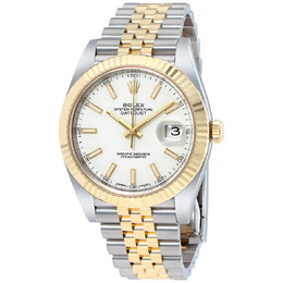 Rolex Datejust 41 White Dial Steel and 18K Yellow Gold Jubilee Mens Watch 12633WSJ 126333wsj