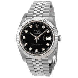 Rolex Datejust Black Diamond Dial Automatic Mens Jubilee Watch 126334bkdj