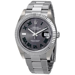 Rolex Datejust 41 Slate Dial Automatic Mens Steel and White Gold Oyster Watch 126334gyro