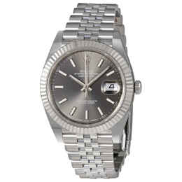 Rolex Datejust Dark Rhodium Dial Automatic Mens Jubilee Watch 126334rsj
