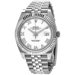 Rolex Datejust 41 White Dial Automatic Mens Jubilee Watch 126334wrj