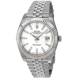 Rolex Datejust 41 White Dial Automatic Mens Watch 126334wsj