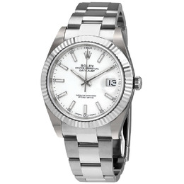 Rolex Datejust 41 White Dial Oyster Automatic Mens Watch 126334wso