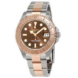 Rolex Yacht-Master Chocolate Dial Steel and 18K Everose Mid-size Oyster Watch 268621chso
