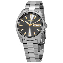 Seiko Quartz Grey Dial Stainless Steel Mens Watch sur343P1