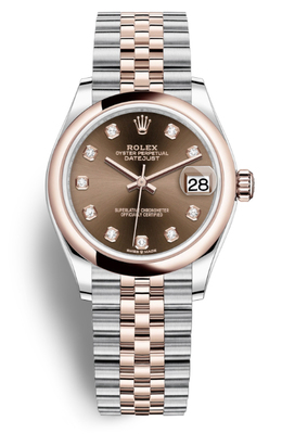 Rolex Datejust 31 Chocolate Diamond Dial Automatic Steel and 18kt Everose Gold Jubilee Watch 278241chdj
