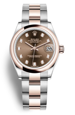 Rolex Datejust 31 Chocolate Dial Automatic Ladies Steel and 18kt Everose Gold Oyster Watch 278241chdo