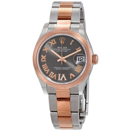 Rolex Datejust 31 Dark Rhodium Dial Automatic Ladies Steel and 18kt Everose Gold Oyster Watch 278241drrdo