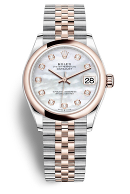 Rolex Datejust 31 Mother of Pearl Diamond Dial Automatic Steel and 18kt Everose Gold Jubilee Watch 278241mdj