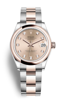 Rolex Datejust 31 Rose Dial Automatic Ladies Steel and 18kt Everose Gold Oyster Watch 278241pdo