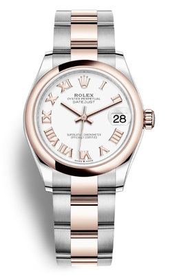 Rolex Datejust 31 White Dial Automatic Ladies Steel and 18kt Everose Gold Oyster Watch 278241wro
