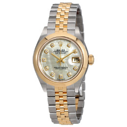 Rolex Lady Datejust Mother of Pearl Diamond Steel and 18K Yellow Gold Jubilee Watch 279163mdj