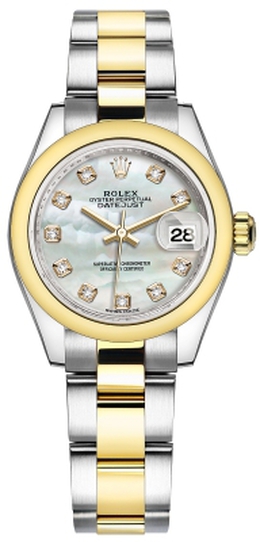 Rolex Lady Datejust Mother of Pearl Diamond Steel and 18K Yellow Gold Oyster Watch 279163mdo