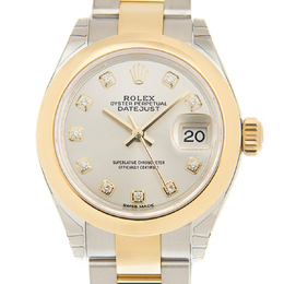 Rolex Lady Datejust 28 Silver Dial Steel and 18K Yellow Gold Oyster Watch 279163sdo