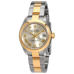 Rolex Lady Datejust 28 Silver Dial Steel and 18k Yellow Gold Oyster Watch 279163sro