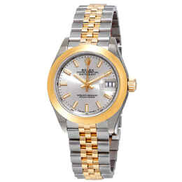 Rolex Lady Datejust 28 Silver Dial Steel and 18K Yellow Gold Jubilee Watch 279163ssj