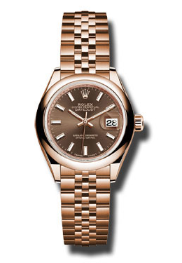 Rolex Lady Datejust 28 Chocolate Dial 18K Pink Gold Jubilee Bracelet Automatic Watch 279165chsj
