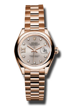 Rolex Lady-Datejust 28 Sundust Dial 18K Everose Gold President Automatic Ladies Watch 279165snrdp