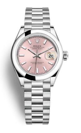 Rolex Lady-Datejust Pink Dial Automatic Platinum President Watch 279166GYRP 279166psp