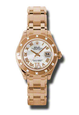 Rolex Lady-Datejust Pearlmaster Mother Of Pearl Dial 18K Everose Gold Automatic Ladies Watch 80315mrdpm