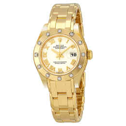 Rolex Lady-Datejust Pearlmaster White Dial 18K Yellow Gold Automatic Ladies Watch 80318WRPM 80318pm