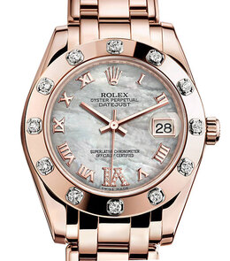 Rolex Lady-Datejust Pearlmaster Mother Of Pearl Dial 18K Everose Gold Automatic Ladies Watch 81315mdpm