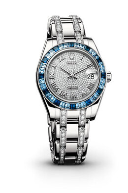 Rolex Lady-Datejust Pearlmaster Diamond Pave Dial 18K White Gold (Diamond-Set) Automatic Ladies Watch 81349crrdpm