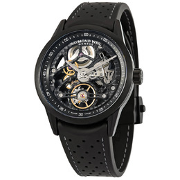 Raymond Weil Freelancer Automatic Mens Watch, Black PVD Stainless Steel Case and Skeleton Dial